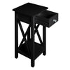Narrow Slim Side Table Drawer Shelf Storage Cabinet Nightstand Hallway Tidy Unit