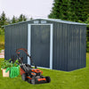4x8FT Sheds Galvanised Steel Garden Storage Shed Ventilation Log Tools Cabinet