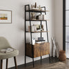 Freestanding Bookshelf Cabinet Industrial Wood Storage Display Shelf Cupboard