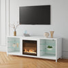 TV Stand 164cm Unit Cabinet w/ Fire Electric Fireplace & 12 Colour LED Lights UK