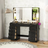 Dressing Table and Stool set 11 Drawer Makeup Table with Glass Top Vanity Desk