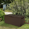 Keter Capri Deck Garden Storage Box 305 Litres Patio Outdoor - Wood Brown