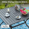 5Pcs Metal Patio Outdoor Dining Table Dining Set Patio Table Sets Umbrella Hole