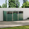 LARGE Triple Wheelie Bin Storage Metal Store Cover Garden Rubbish Dustbin 3 Shed