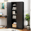 Metal Storage Cabinet with 2 Lockable Doors-Black