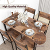 5 Piece Dining Table and Chairs Set Metal Wood Compact Set Table+4 Chairs Brown