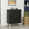 LEMİ MULTIPURPOSE SHOE CABINET FINISHED IN BLACK ,WHITE & CHROME