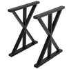 Set of 2 Industrial Table Parts Black Metal Table Legs Office Bench Worktop Desk