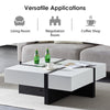Coffee Table Living Room Table Large Storage with 4 Drawers