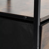 Industrial Rustic Wood Storage Cabinet with Shelves & Fabric Drawers Metal Legs