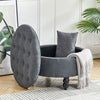 Chesterfield Ottoman Storage Footstool Wooden Coffee Table Linen Pouffe Buttoned