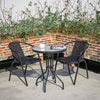 Outdoor Furniture Round Table Glass Top Coffee Dining Balcony Leisure Chair Seat