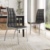 2/4 Pieces Faux Leather Dinner Chairs Metal Legs for Kitchen Living Dining Room