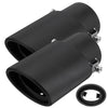 2X 63mm 2.5" Car Exhaust Pipe Trim Tail Muffler End Tip Stainless Steel Black UK