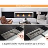 Bio Ethanol Fireplace Biofire Fire 1400 x 400mm /GLASS Inset/Wall Mounted Silver