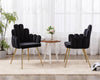 Velvet Dining Chairs Set of 2 Black Upholstered Gold Legs For Kitchen Room Chair
