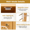 Garment Rack Bamboo Clothing Rack with Hanging Rod Storage Shelf Drawers