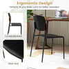4Pcs Stackable Kitchen Chairs Set Modern Plastic Dining Room Chairs Black
