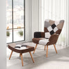 Wing Button Back Upholstered Armchair w/Footstool Relax Lazy Sofa Lounge Chair