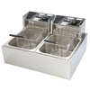 20L 5000W Commercial Electric Deep Fryer Fat Chip Twin Dual Tank Stainless Steel