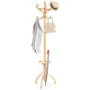360° Rotating Top Tier Coat Rack Birch Coat Stand Coat Hanger w/12 Hooks Oak