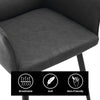 2x Faux Leather Dining Chairs Kitchen Dining Room Chairs Metal Legs Grey
