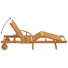 Folding Sun Lounger with Wheels & Cushion Taupe Solid Wood Acacia