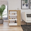 Kitchen Trolley 85cm Storage Cart 4 Tier Shelves Wheeled Oak White