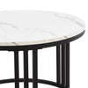 Nesting Coffee Tables Set of 2 Round Stacking Side Tables with Storage Drawers