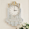Stunning Bling Wall Clock Crushed Diamond Silver Mirrored Crystal Filled Clock