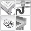 Commercial Stainless Steel Warewashing Sink Double Bowl Catering Wash Table Sink