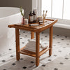 Shower Bath Seat Chair Stool Bench Non-Slip Safe Seat w/ Storage Shelf Organizer