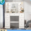 Vanity Table Makeup Dressing Desk Set with Large Dimmable 10 LED Lights Mirror