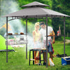 242x153CM Barbecue Canopy Grilling Shelter BBQ Grill Gazebo w/2 Side Shelves