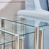 Clear Square Nest of 3 Tables Glass Nested Side End Tables Set Modern Home Decor