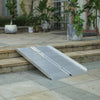 92 x 72 cm Folding Wheelchair Ramp Aluminum Medical Mobility Threshold w/Handle