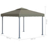 Gazebo with LED String Lights 300x300 cm Taupe Aluminium vidaXL