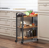 Industrial Drinks Trolley Rustic Metal Cart Vintage Serving Shelf Kitchen Table