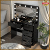 Dressing Table With Drawers & Large Lighted Mirror Makeup Desk Vanity Bedroom