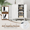 Freestanding Wooden Shoe Rack with Adjustable Shelves-White
