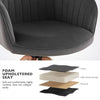 1 PC Dining Chair 360° Swivel Velvet Oak Solid Wood Legs Kitchen Room Chair