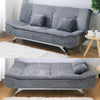 Grey 3 Seater Sofa Bed Recliner Couch Settee Double Sleeper Sofabed Free Pillows