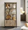 Bookshelf, Storage Shelf, Large Bookcase With Doors, 4 Shelves, Stable Steel