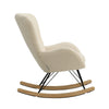 Luxury Teddy Fabric Upholstered Armchair Swing Chair Lazy Relaxing Rocking Chair