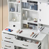 New LED Dressing Table Makeup Desk With Stool Mirror Bedroom Vanity Set White UK