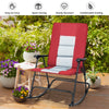 Foldable Rocking Chair Oversized Camping Rocking Chair Padded Lawn Chair Red