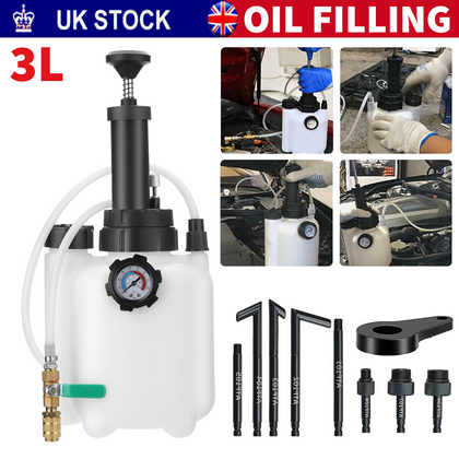 3L Manual Transmission Fluid Pump Gearbox Oil Filling Filler Tool ATF Adapter UK