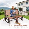 Outdoor Swing Glider Chair Cozy Patio Bench Steel Rocking Garden Loveseat Brown