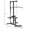 Exercise Pulley Machine Power Tower with Adjustable Seat and Cable Positions