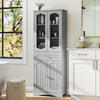 Kitchen Pantry Cabinet 160cm Bathroom Storage Cabinet-Grey